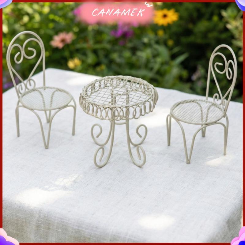 CANAMEK 1 / 3 Chiếc Nhà Búp Bê Sân Vườn Trưng Bày Trang Trí Chống Đỡ Phụ Kiện Thu Nhỏ Bàn Ghế Đồ trang trí Nhỏ Trang Trí Nhà Sắt Nội Thất CSF