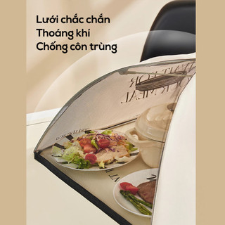 Lồng bàn đậy thức ăn gấp gọn thoáng khí chống côn trùng lồng bàn vải gấp gọn đậy thức ăn