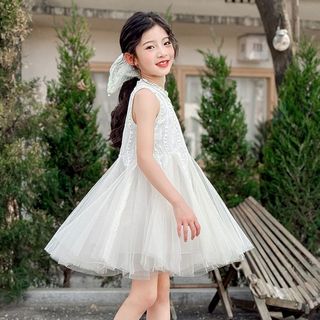 Váy công chúa cho bé gái – Dáng xòe nhẹ nhàng, không tay thoáng mát, mặc hè xinh xắn