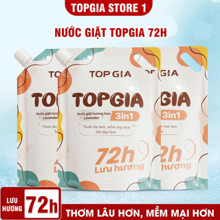 Nước Giặt Xả Đa Sắc TOPGIA Hương Lavender Dung Tích 2L Đánh Tan Vết Bẩn, Lưu Hương 72H