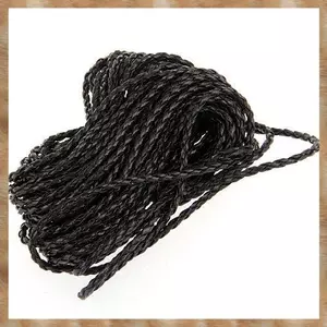 Vòng cổ da bện đen 9m DIY 3mm HOT