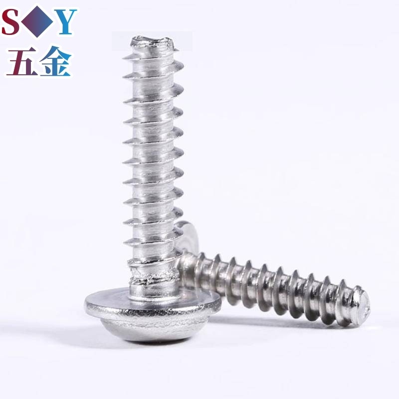 (((M3 M4) Đầu tròn Phillips bằng thép không gỉ / thép carbon 304 có miếng đệm Đầu chảo vít tự bắt đuôi phẳng Meson Thép carbon mạ kẽm màu đen Tự mạ niken @ -
