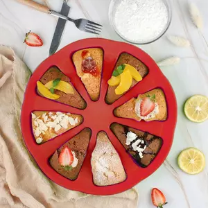 Khuôn Làm Bánh Silicon Cầu Vồng Khuôn Bánh Chống Dính 8 Khoang Tam Giác Scone Chảo Cho Bánh Ngô Brownies Muffins Bếp Nướng Khuôn jiwvn
