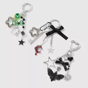 Mặt dây chuyền móc khóa hình nhện tình yêu Gothic đơn giản thời trang dành cho nữ Cô gái Phụ kiện trang trí Bapa tinh tế Quà tặng [mới]