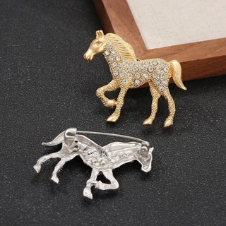 Trâm cài hình ngựa NCE với đá lấp lánh, lapel pin động vật sang trọng - quà tặng độc đáo
