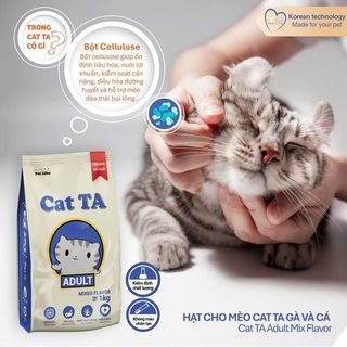 360g - Hạt mèo Cat TA vị Gà Tây & Cá Ngừ – Công nghệ Hàn, không phẩm màu => 360Gr