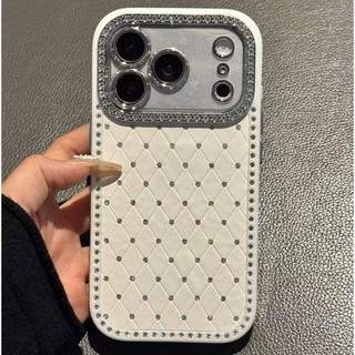 Vỏ điện thoại di động mũi khoan âm thanh nổi kim cương màu trơn tiên tiến phù hợp cho iPhone17 16 15 14 13 Pro Max bảo vệ camera chống sốc chống rơi mặt sau cứng