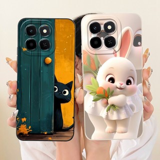Dành Cho Honor X6C Vỏ Bảo Vệ Ống Kính HonorX6c X 6C 4G NIC-LX1 Ốp Điện Thoại Silicon Mềm Hoạt Hình Mèo Dễ Thương