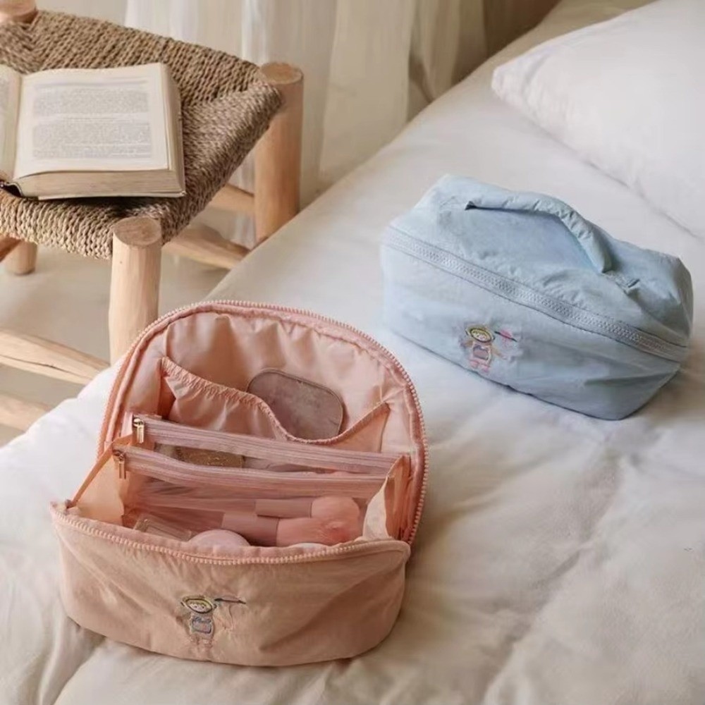 Túi đựng mỹ phẩm FAVORITEGOODS, Túi trang điểm di động đa chức năng, Túi giặt thêu nhẹ dễ thương thời trang