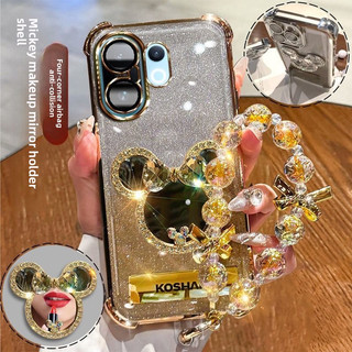 Ốp Gương Mickey Cho OPPO K12X K9S K12 K12S K13 Turbo Vỏ Điện Thoại Mềm Chống Rơi Vỏ Bảo Vệ
