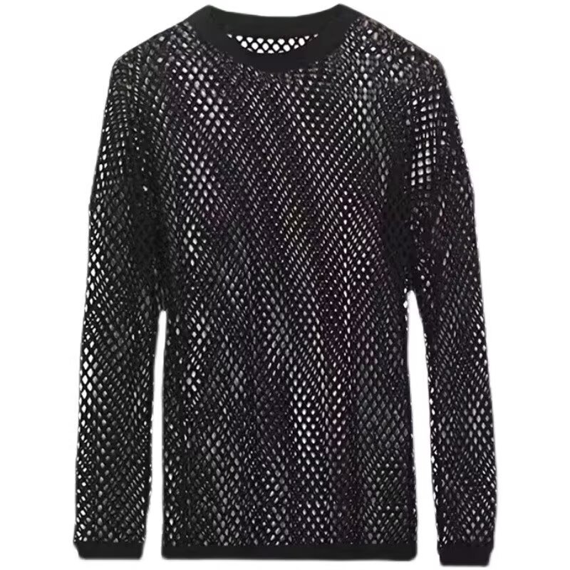Áo dệt kim lưới unisex cổ tròn phù hợp cả sân khấu và hàng ngày