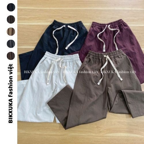 (DEAL HOT) Quần baggy nữ cạp cao vải kaki  nhật loại 1 , quần baggy ống rộng form thụng 2 túi sườn và túi sau Q13