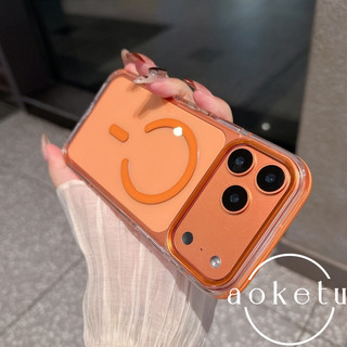 Ốp điện thoại từ tính màu băng hai màu sang trọng phù hợp cho iPhone 13 14 15 16 17 Pro max túi khí chống rơi bao gồm tất cả các trường hợp trong suốt cao