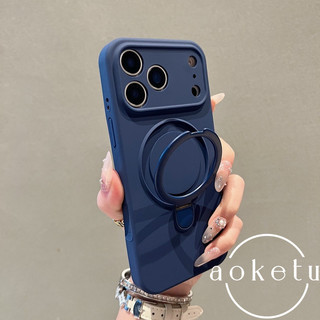 Ốp lưng silicon lỏng thích hợp cho vỏ điện thoại từ tính Apple 17promax Màu cam iPhone 17pro Silicon lỏng 17 có giá đỡ Vỏ bảo vệ chống rơi không khí