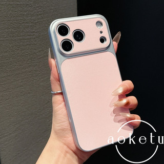 Pixel Picos 17 Màu Hồng Cửa Sổ Lớn Ốp Lưng Điện Thoại Thích Hợp Cho iPhone 13 14 15 16 17 Pro Max Da Mờ Trọn Gói Chống Rơi Bao