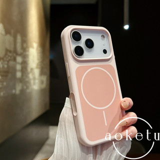 Ốp điện thoại silicon từ tính hai tông màu cam lỏng phù hợp cho iPhone 13 14 15 16 17 Pro max lỗ lớn bao gồm vỏ silicon mờ chống rơi