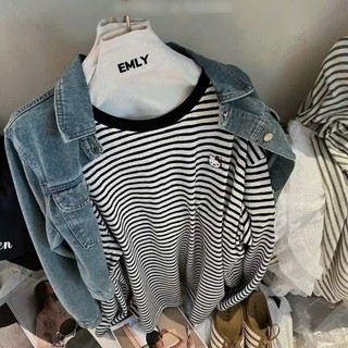 Áo thun dài tay form rộng kẻ vạch ngang thu đông mẫu mới. KẺ SỌC KITTY