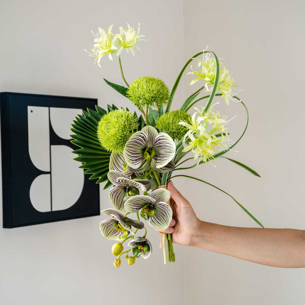 hoa giả trang trí nhà cửa hoa diên vĩ pu cao cấp decor phòng khách sang trọng bộ hoa nghệ thuật đặt bàn ăn phối sẵn đẹp giá rẻ