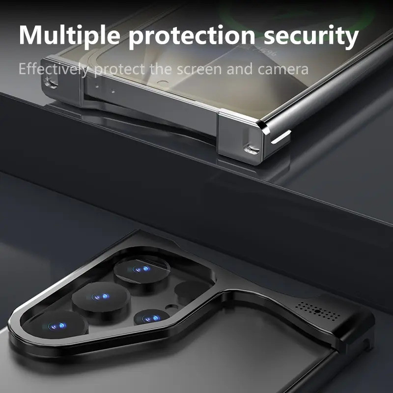Ốp hợp kim nhôm thời trang cho Samsung Galaxy S25/S24/S23/S22 Ultra, vỏ kim loại dầu thơm, bảo vệ điện thoại