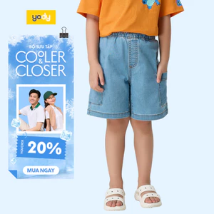 Quần jeans bé trai YODY 4-9 tuổi co giãn nhẹ an toàn cho da bé BKJE25S038