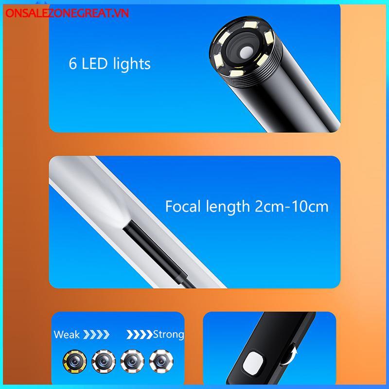 Ons Mini Camera 7mm 2M Dây Cứng Android Type-C USB Phát Hiện Xe Ô Tô Camera Phát Hiện Đường Ống Nội soi Chống Nước Cáp Có Thể Điều Chỉnh Tại