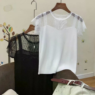 Kích thước lớn áo sơ mi phong cách mới, chất liệu ren khâu và ice silk, form slim-fit tay ngắn, phù hợp mặc hàng ngày