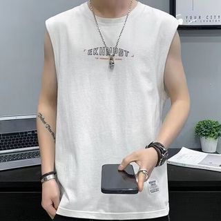 Áo thun nam không tay dáng rộng, thoáng mát cho mùa hè, phong cách thời trang