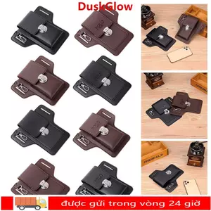 Túi thắt lưng DUSKGLOW, Túi thắt lưng điện thoại màu trơn đa chức năng, Túi điện thoại du lịch thông thường Túi da cổ điển Túi thể thao ngoài trời di động