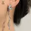 Bông Tai Dangle Hình Bướm Trắng Pha Lê - Quà Tặng Lãng Mạn Cho Tiệc Cưới