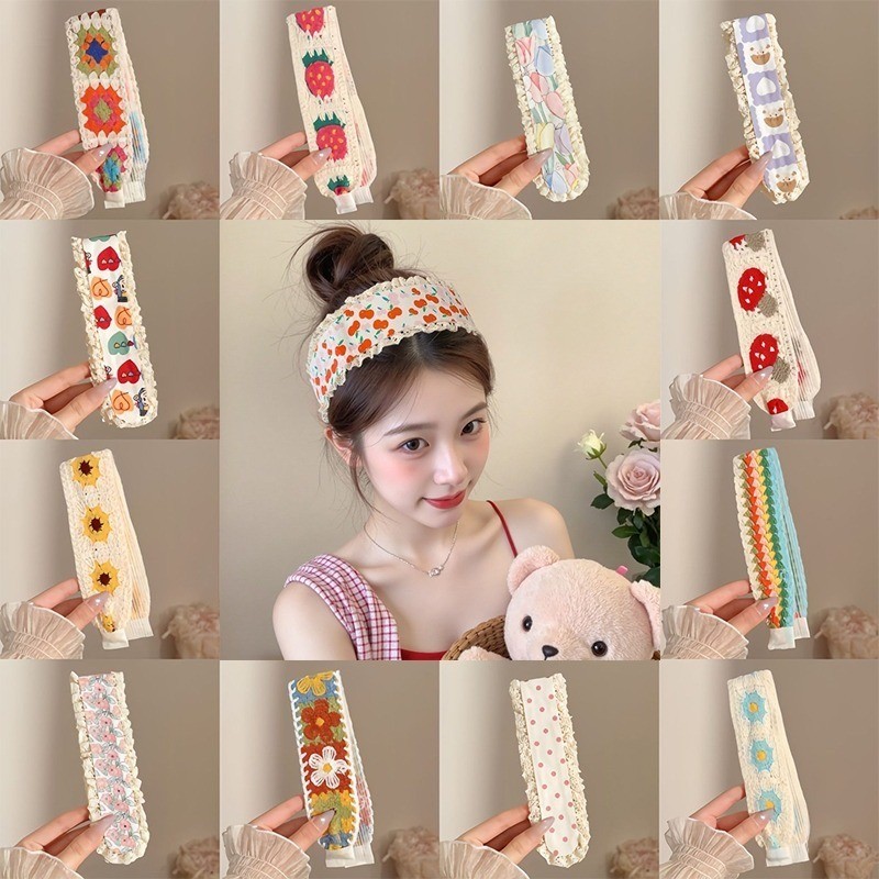 Băng Đô Miếng Dán Tóc Velcro Magic Dán Hoa Dễ Thương Thời Trang Hàn Quốc