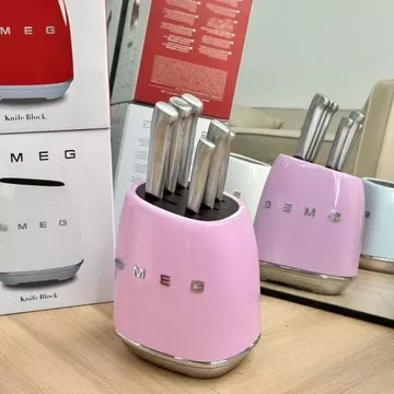 Bộ dao pisau smeg Bộ Dao Hồng 7 món bằng thép không gỉ nhà bếp phương Tây dao nhà bếp đầy đủ bộ dao