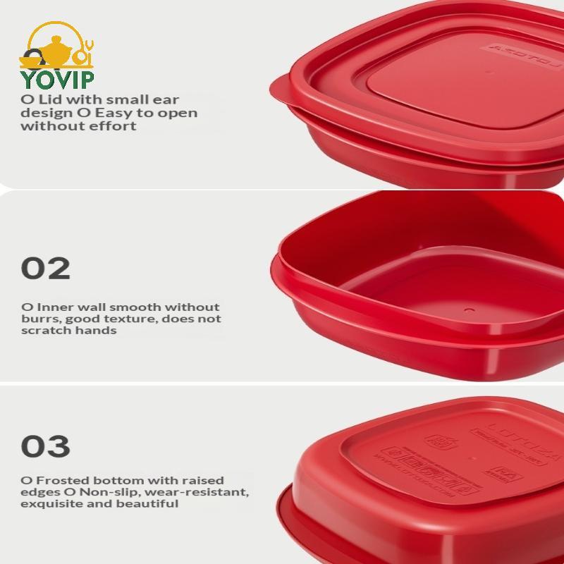YOVIP 1 Hộp Cơm Trưa Bento Hộp Đựng Men Màu Sắc Cấp Thực Phẩm Pp Di Động Một Lớp Hộp Bảo Quản Thực Phẩm Văn Phòng Trường Dã Ngoại VN