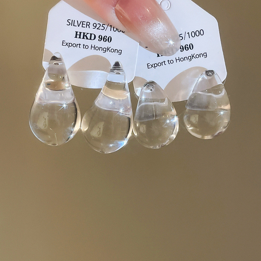 Trong Suốt Acrylic Giọt Nước Bông Tai Cho Nữ Tối Giản Ins Phong Cách Pháp Dainty Hàng Ngày Văn Phòng Đi Lại Kỳ Nghỉ Tiệc Trang Sức Thời Trang