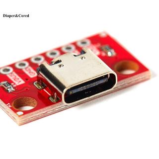 DIAPER & CORED 1Pc USB 3.1 Loại C Kết Nối 16 Chân Nữ Soet Receptacle Adapter Sang Dây Hàn Cáp 16 Chân Hỗ Trợ PCB Board YTH