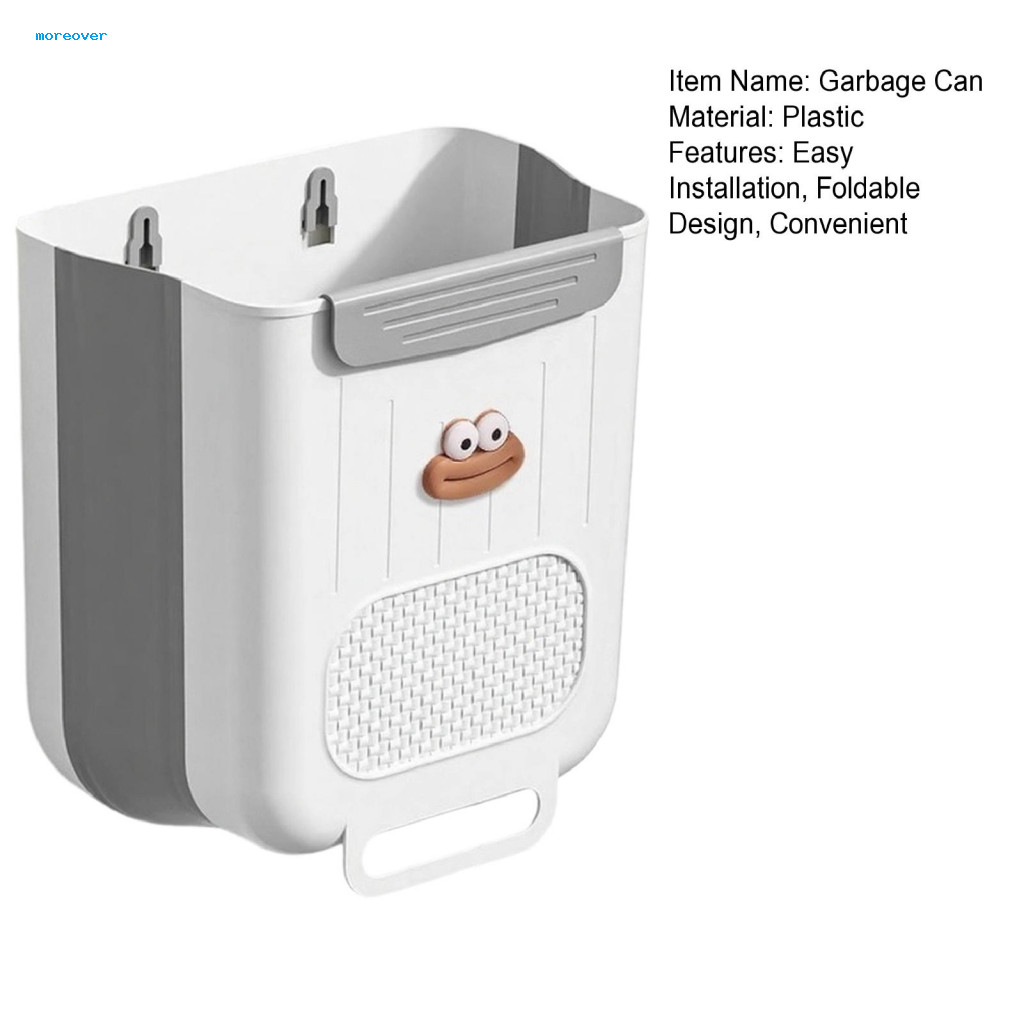 MORE Hộp đựng rác nhà bếp nhỏ Treo rác nhà bếp Thùng rác Mini có thể gập lại để treo cửa tủ – Thùng đựng rác phòng tắm nhà bếp có thể gập lại Thùng rác tiết kiệm không gian