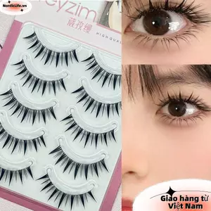 NORDICLIFE 5 Cặp Manga Anime Mies, Cosplay Nhật Bản Lông Mi Giả Kịch Tính, 5 Cặp Gói Lông Mi Giả Chồn Dày Ướt Spiky Cho Nữ Bé Gái