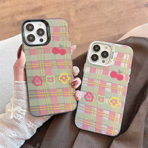 Ốp Lưng Cho Redmi Note 14 13 12 11 10 14C 13C 12C 11A 10C 9C A3 A2 A1 C75 C65 C61 C55 C31 X7 X6 M6 13T 14T Pro Mạ Acrylic IMD Case Motif Lưới CYIM196