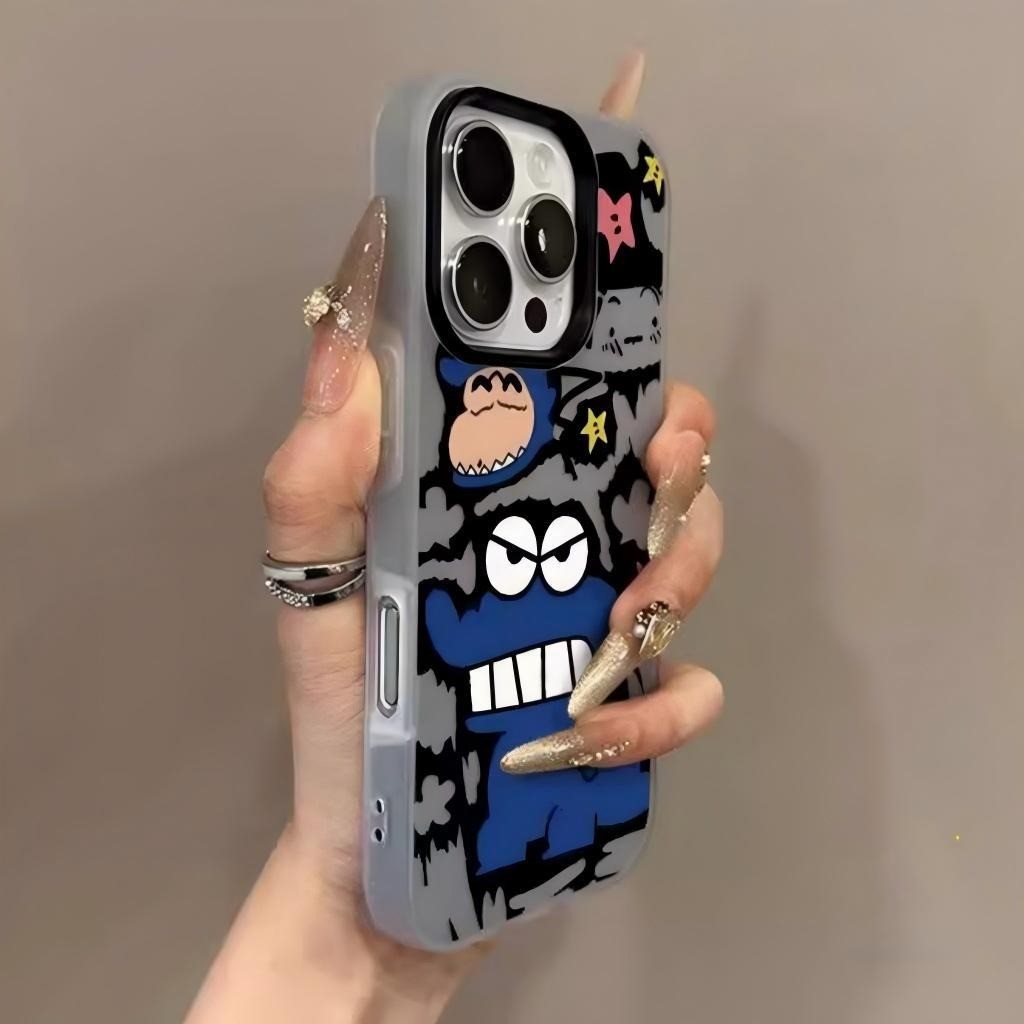 Ốp lưng Iphone Cảm giác da, chống rơi, Crayon Shin-chan quái vật rồng cho iPhone 16  15 11 12 13 14 pro max 7 plus xr xs