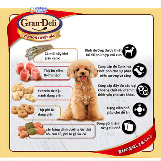 [ 5 Gói ] Hạt Cho Chó Trưởng Thành GRAN DELI Gói 700G Vị Phô Mai Và Bò Tuyệt Hảo