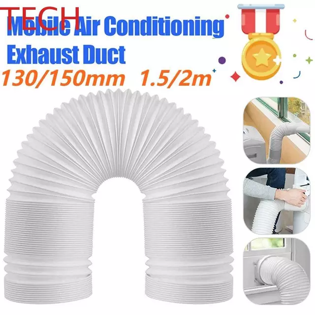 Ống nối dài ống dẫn TECH 130 / 150mm, xả điều hòa bằng kính thiên văn đa năng PP, Ống thông hơi linh hoạt chắc chắn cực dài cho điều hòa không khí di động Điều hòa không khí di động