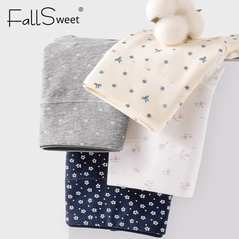 FallSweet Combo 5 Boxer Nữ Bông, Thiết Kế Eo Cao, Phong Cách Thoải Mái, Hợp Size Plus