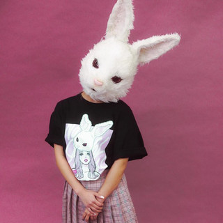 XS-3XL Áo sơ mi thỏ dễ thương, họa tiết in, 100% cotton, cổ tròn
