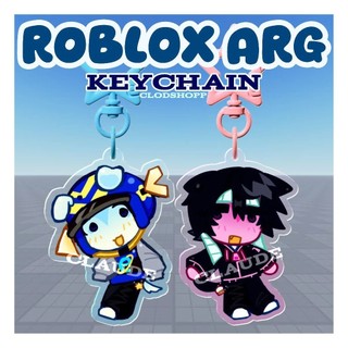 Roblox ARG fanmerch keychain ( itzskeet_playz & recallahollowheart)