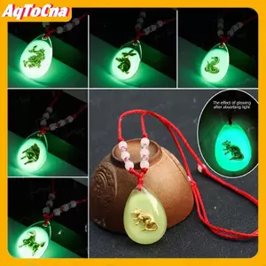 Mặt dây chuyền dạ quang pha lê dành cho nữ, hạt dạ quang phát sáng - AqToCna
