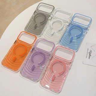 Sạc Không Dây Trong Suốt Nước Cam Ripple Silicon Ốp Lưng Điện Thoại iPhone 17Promax 17pro 14 15 16 Pro Max 13 Chống Sốc Nam Nữ Vỏ Di Động