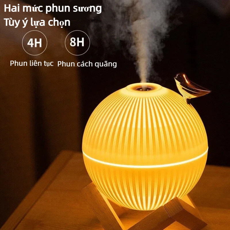 Máy tạo ẩm Họa Mi - Sương to, 2 mức đèn, 330ml, USB chống cạn - máy xông hương, đèn tạo ẩm