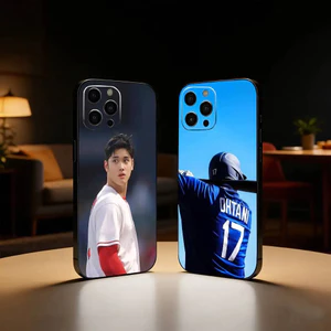 Ốp điện thoại hình cầu thủ bóng chày Nhật Bản TP-1 S-Shohei Ohtani cho iPhone17,16,15,13,12 Plus, Max Soft Silicone Black Cover