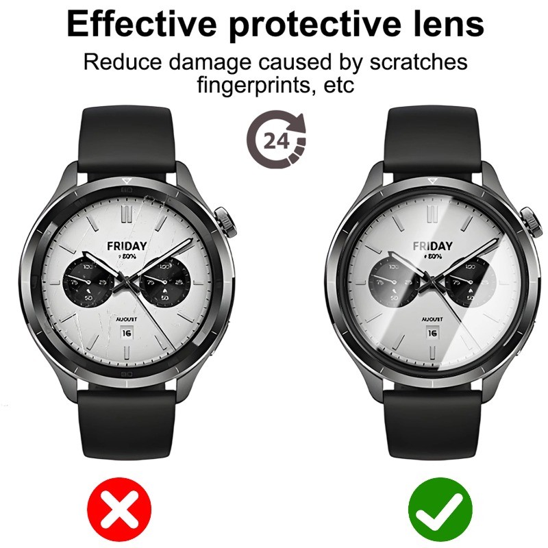 10 Chiếc Đồng Hồ Bảo Vệ Màn Hình Cho Xiaomi Watch S5 S4 S3 S2 S1 Sport Pro Hoạt Động Cong Cạnh Đen Kính Phim Cho Xiaomi Poco Mi Watch Lite Color Sports 2 5 Pro HD Kính Cường Lực Phim