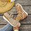 Size Lớn Một Dòng Bohemian Phong Cách Dân Tộc Thông Thường Dép Miệng Cá Đế Dày Nêm Bao Chân Dép Thời Trang RB7M