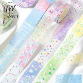 JIANWU Ánh Sáng Muối Câu Series Vintage Ngôi Sao Thắt Nơ Phong Cảnh Chất Liệu Cắt Kéo Thêu Sò PET Băng Sáng Tạo Tạp Chí Văn Phòng Phẩm